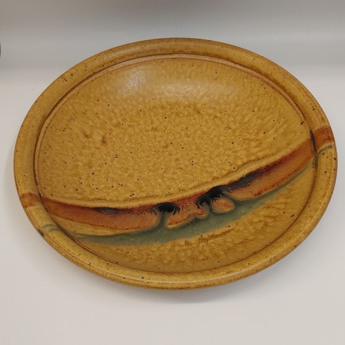 #220701 Salad Bowl Yellow & Moss 13x2.75 $32 at Hunter Wolff Gallery